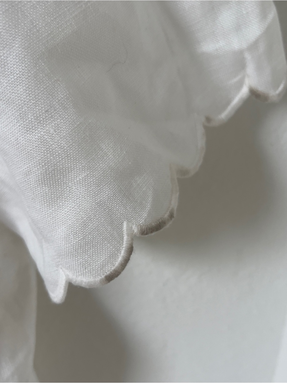 Farm Rio Off-White Roses Scallop Artisanal Top - Picture 6 of 7